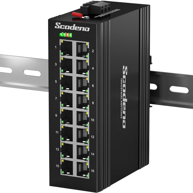 Scodeno - DIN Rail - 16 port - 10/100 MBps