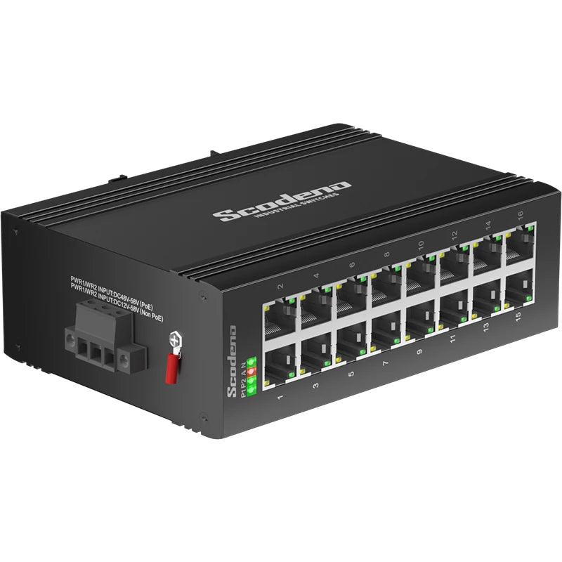 Scodeno - DIN Rail - 16 port - 10/100 MBps