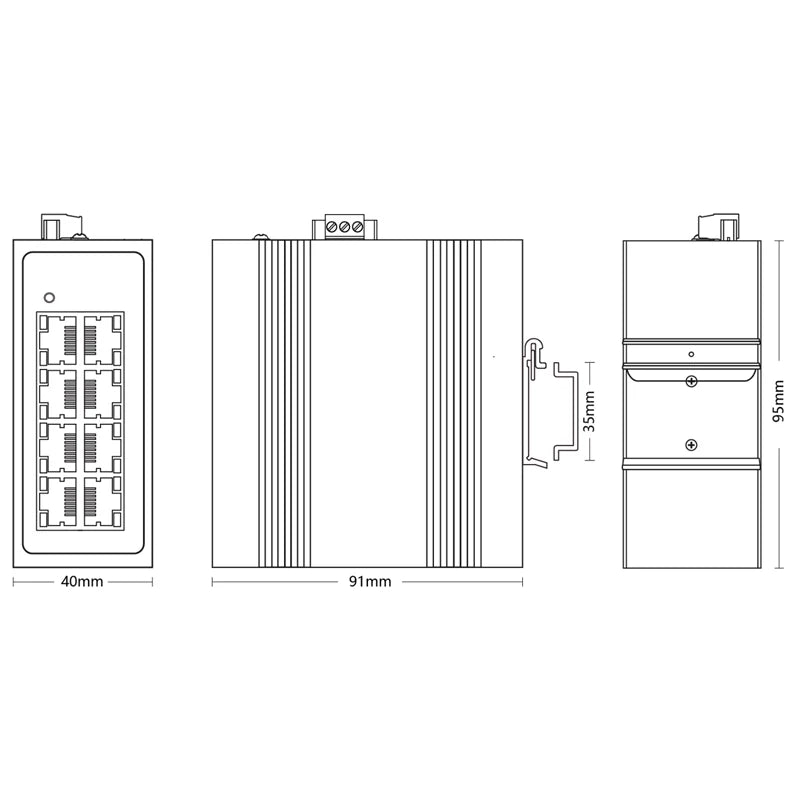 Scodeno - DIN Rail - 8 port - 10/100 MBps