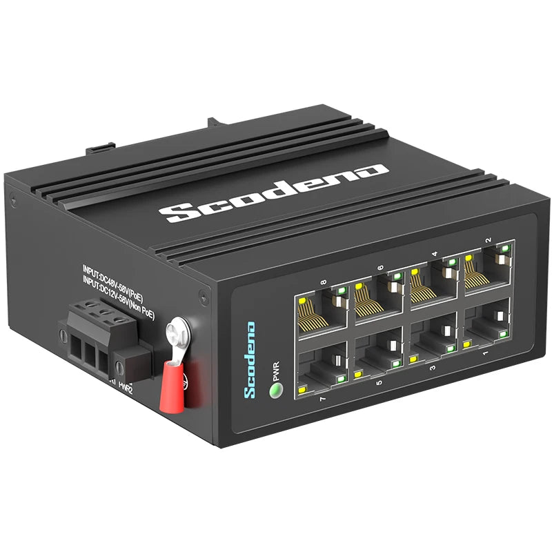 Scodeno - DIN Rail - 8 port - 10/100 MBps