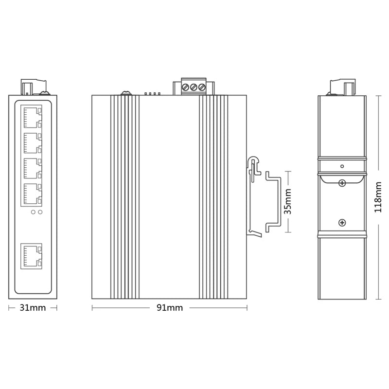 Scodeno - DIN Rail - 5 port - 10/100 MBps