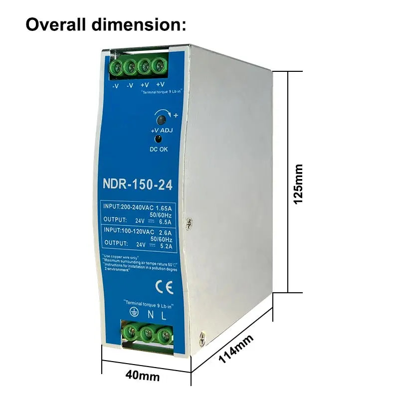 NDR-150 - DIN Power Supply - 150W - 12V - 2.5A