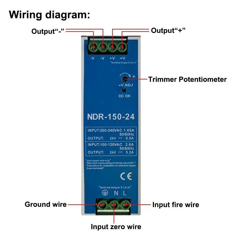 NDR-150 - DIN Power Supply - 150W - 12V - 2.5A