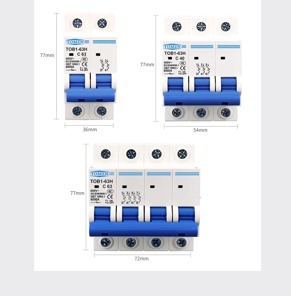 MCB - DIN Rail circuit breaker - 230/400V - 4 Polig