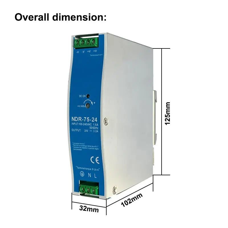 NDR-75 - DIN Power Supply - 75W - 24V - 3.2A